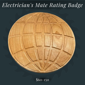 Maple/Mahogany Electrician's Mate (EM) Rating Badge (Navy/Coast Guard)